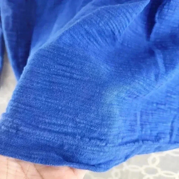 Banana Republic Heritage Collection Blue Textured Long Sleeve Polo Men's XL - Picture 5 of 9